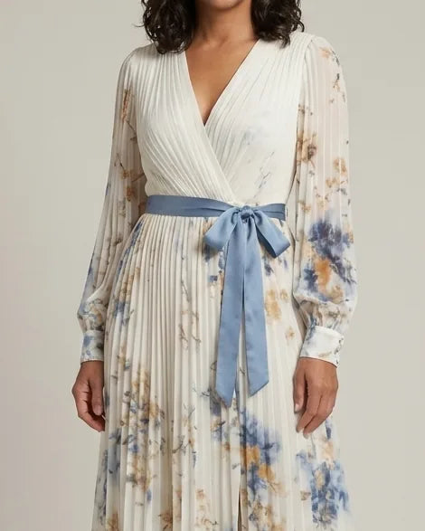 Brielle | Long Sleeve V Neck Floral Maxi Dress — Floral