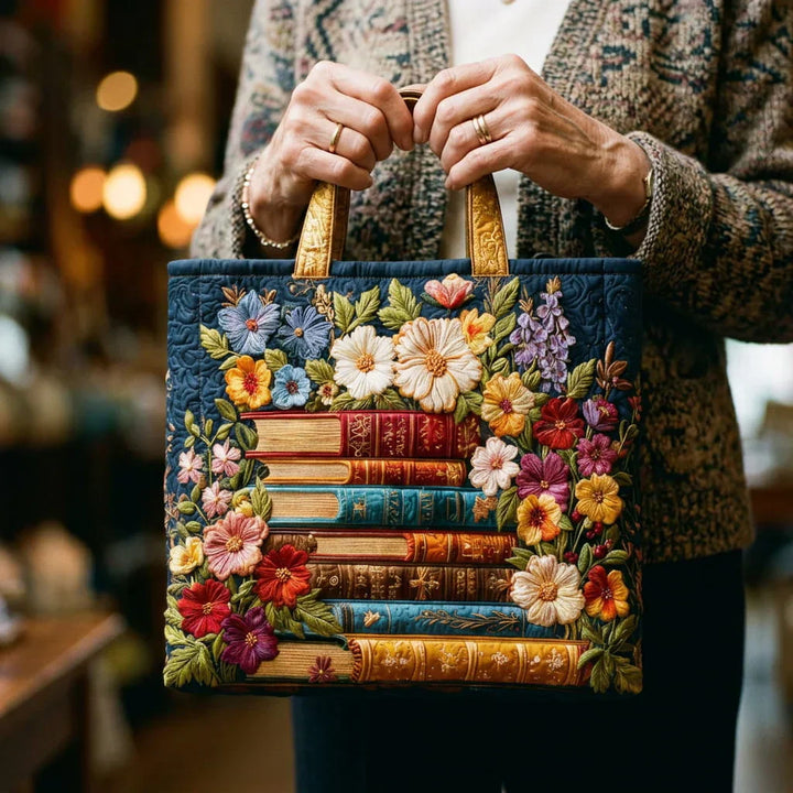 Artisanal Tote | Floral Print and Books