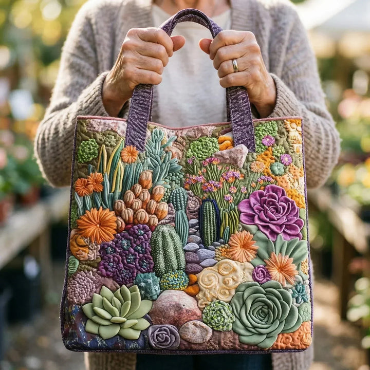 Artisanal Tote Bag | Succulent Garden
