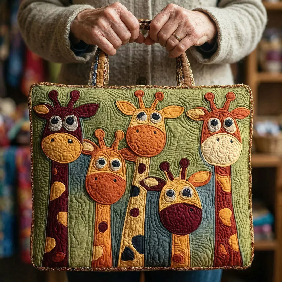 Quilted Tote Bag | Giraffe