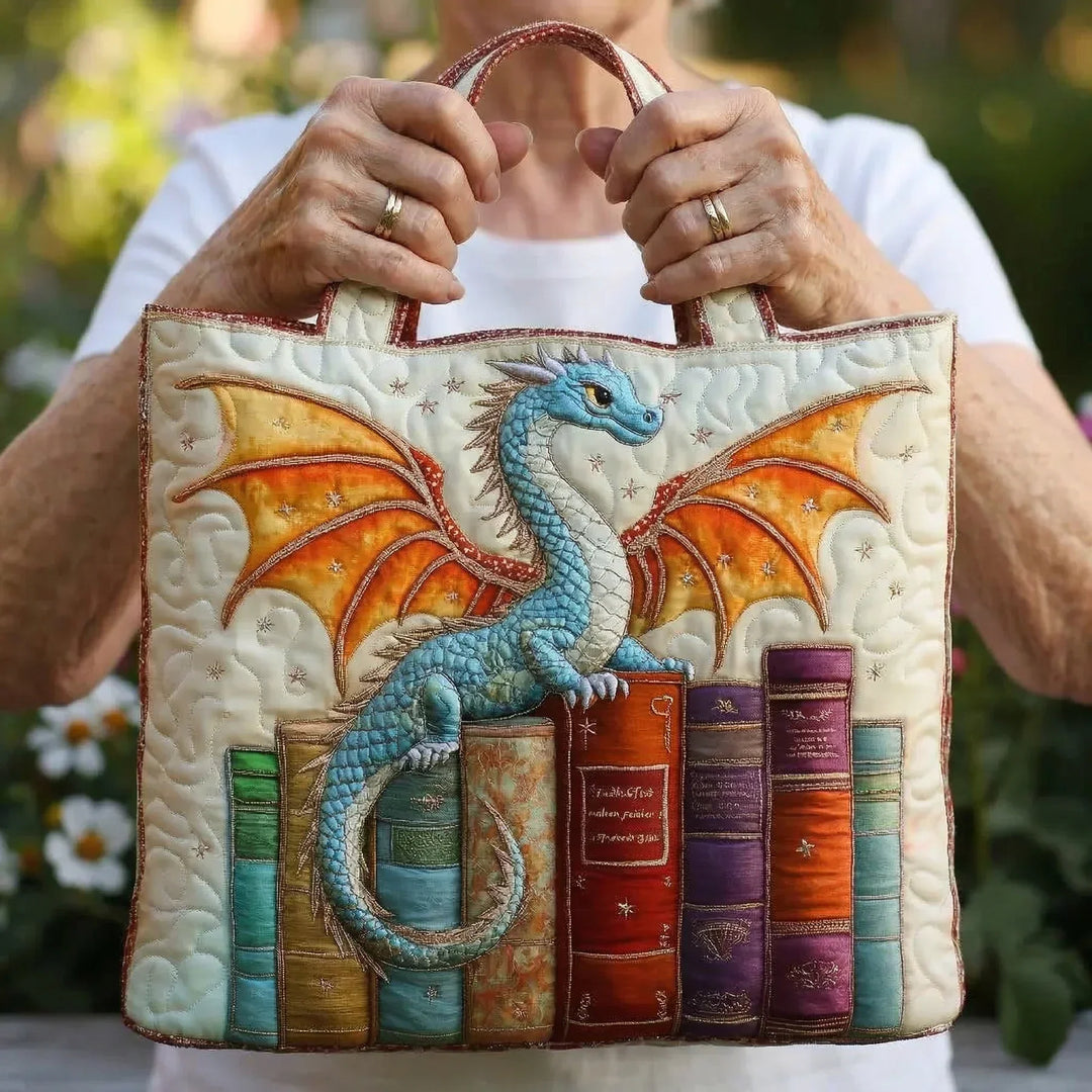 Quilted Bag | Emerald Dragon Book Guardian