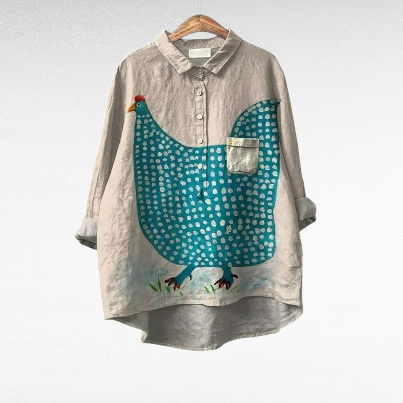 Céline | Elegant Linen Summer Blouse — product