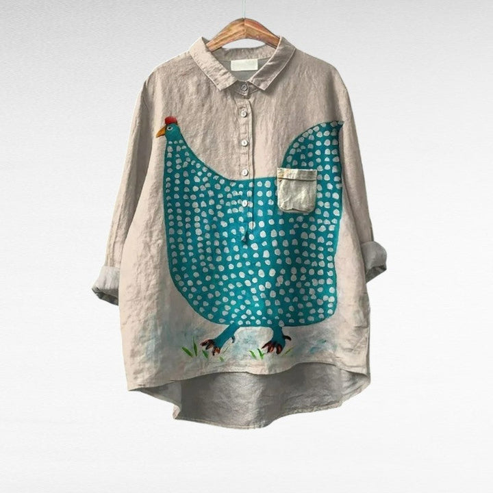 Céline | Elegant Linen Summer Blouse — product