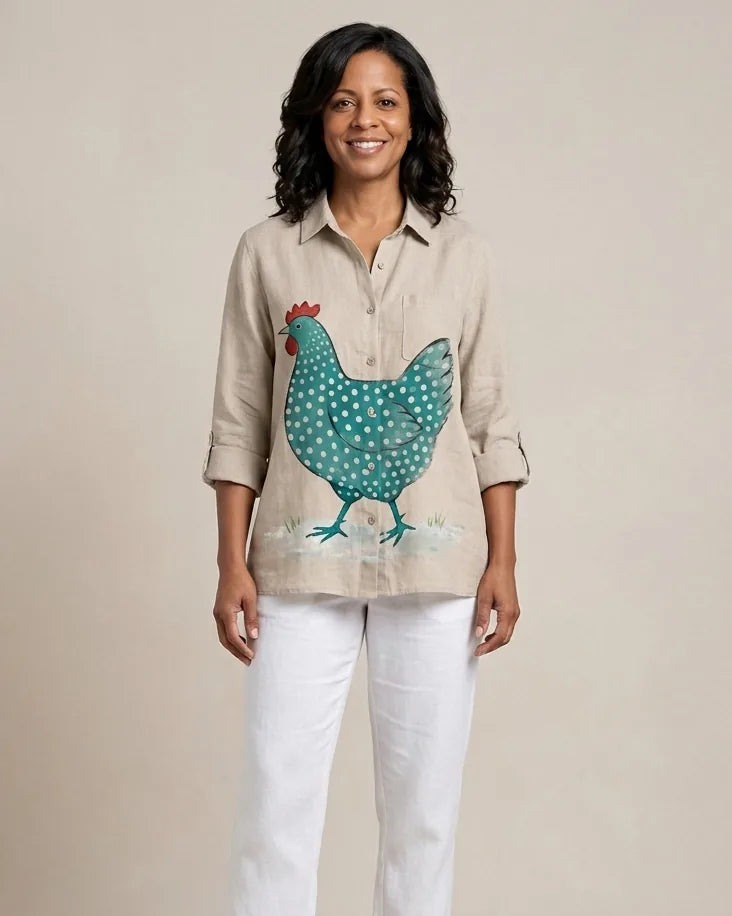 Céline | Elegant Linen Summer Blouse