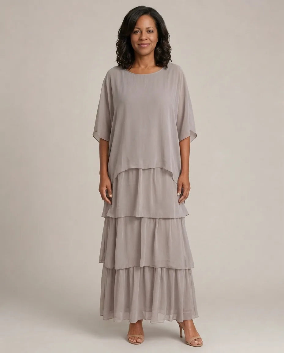 Lara | Elegant Flowing Maxi Dress — Gray