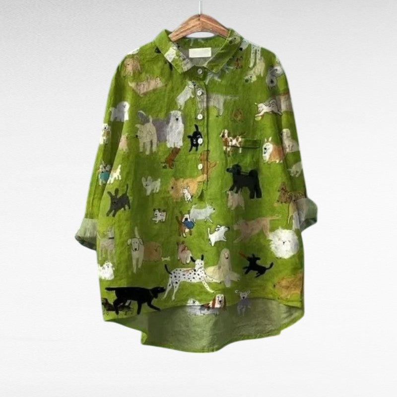 Cécile | Elegant Linen Summer Blouse — product