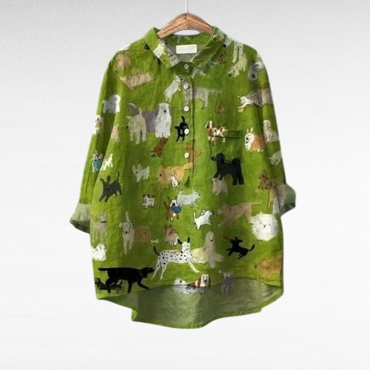 Cécile | Elegant Linen Summer Blouse — product