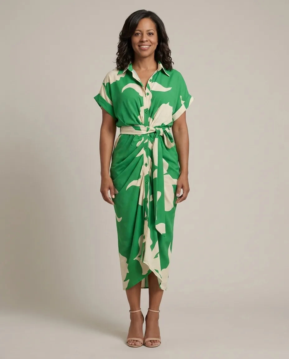 Stella | Elegant Casual Dress — Green