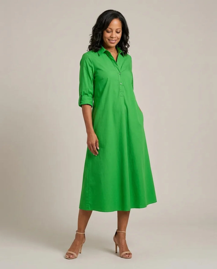 Riley | Sophisticated Midi Dress — Green