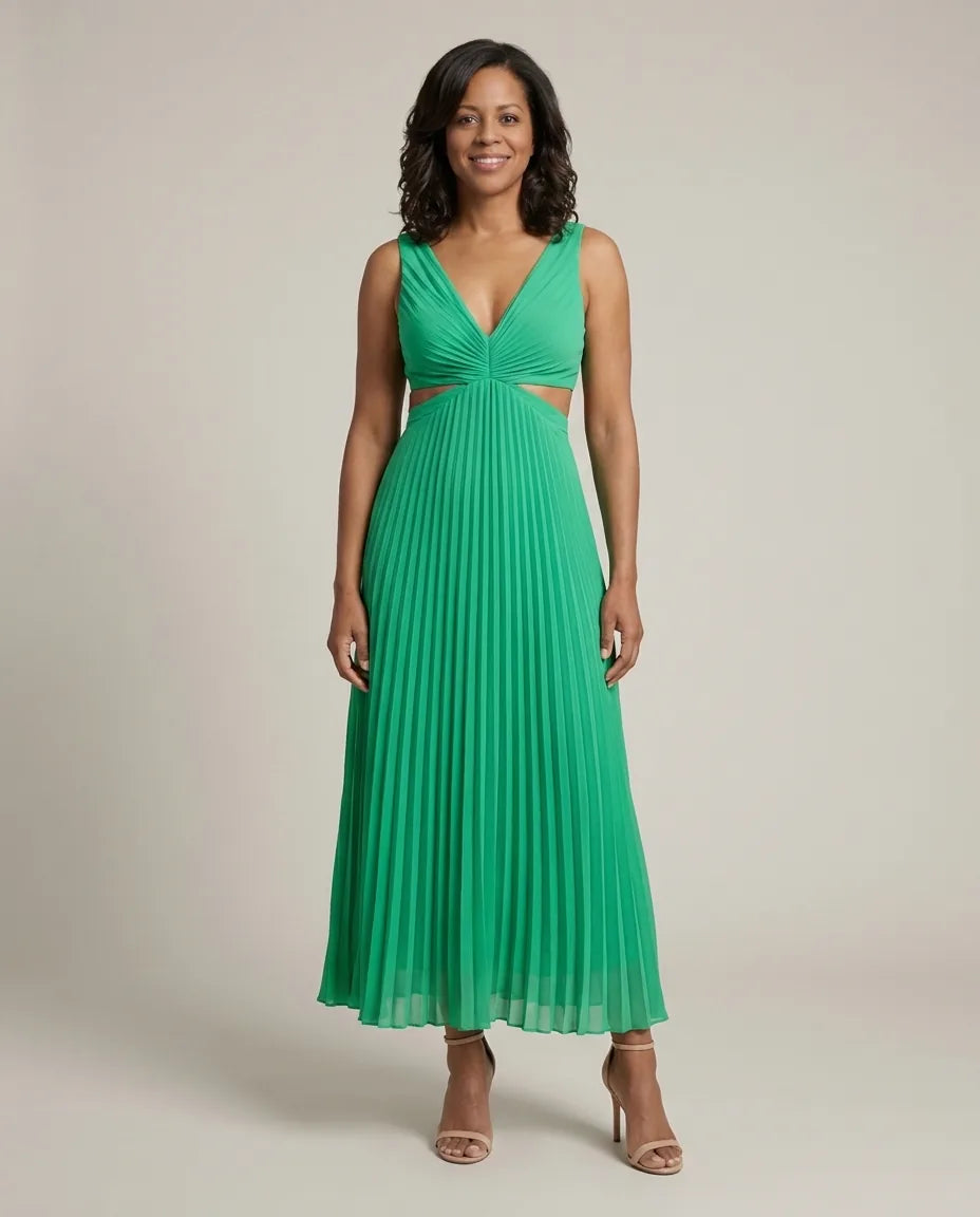 Keira | Radiant Twist Dress — Green