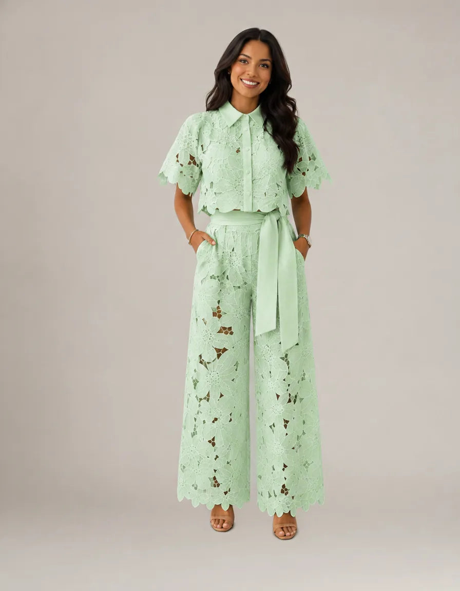 Isabella | Airy Two-Piece Set — Green