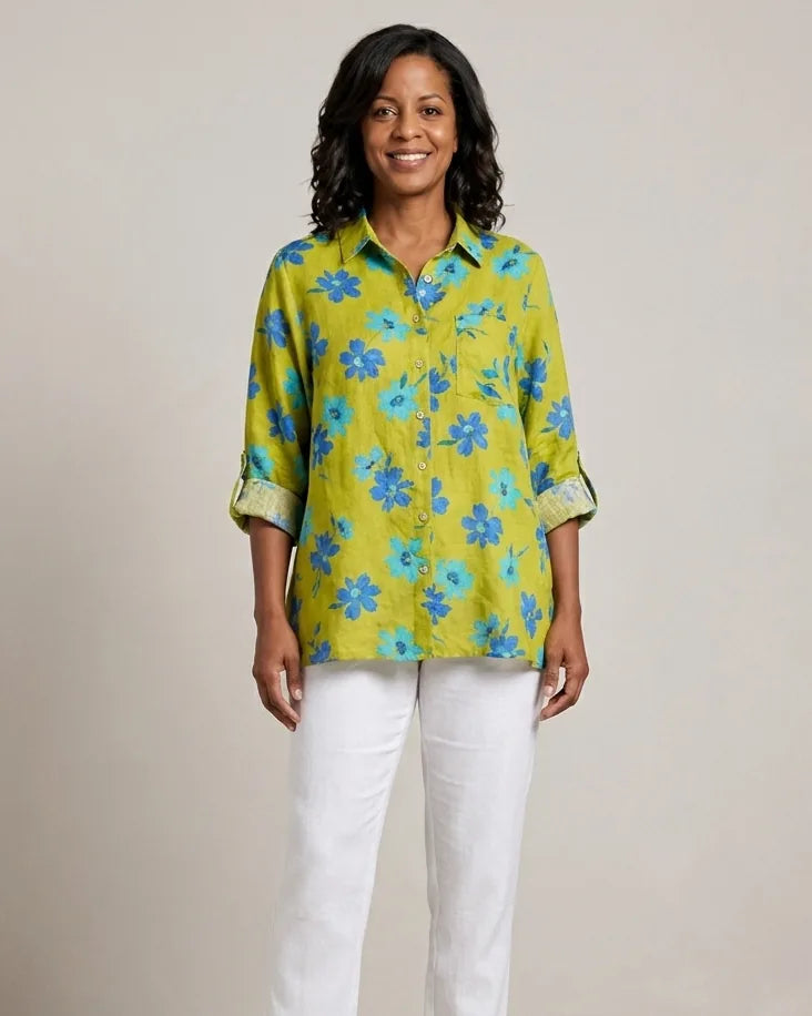 Axelle | Elegant Linen Summer Blouse