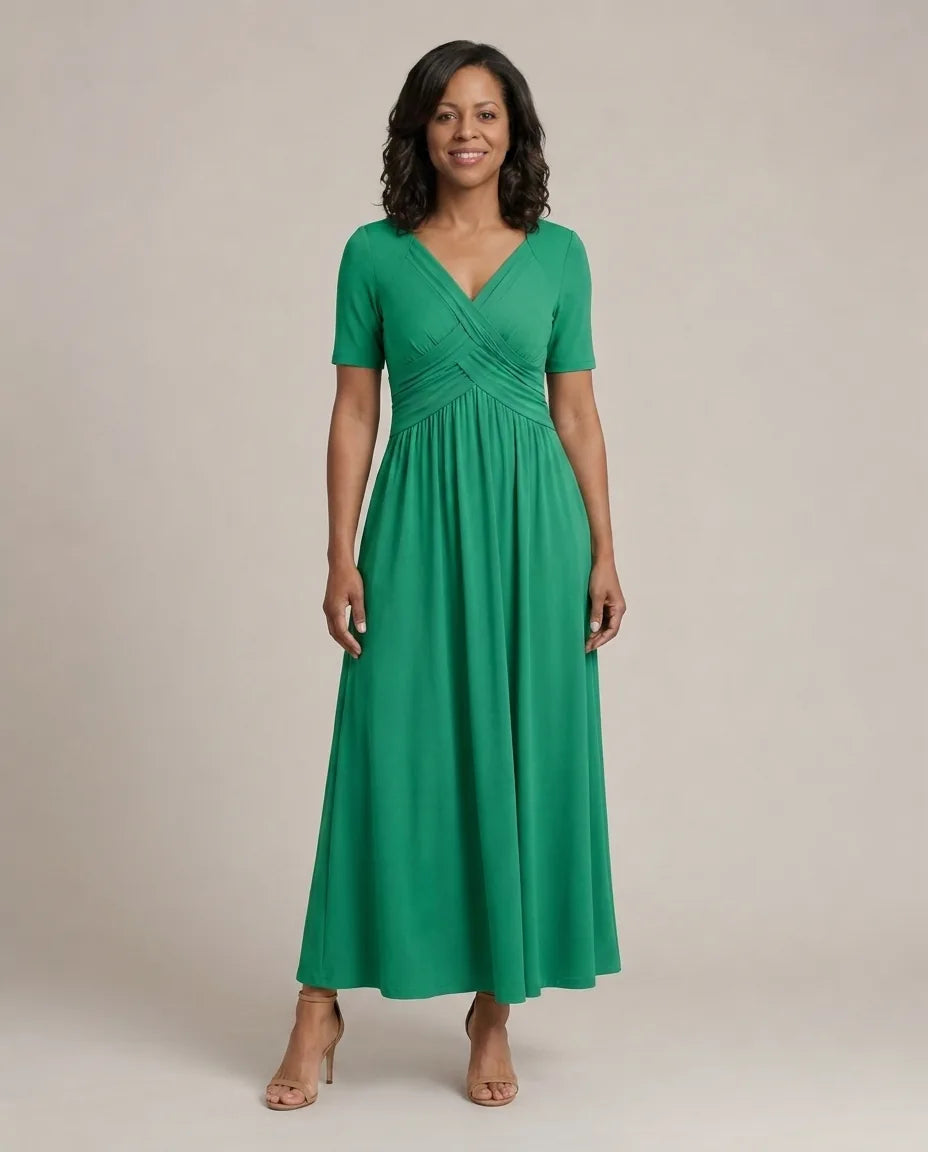Angeli |  Elegant Midi Dress — Green