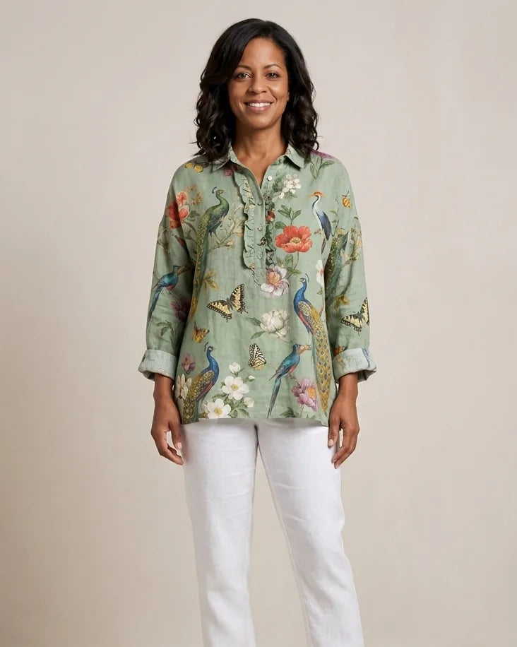 Scarlett | Elegant Linen Summer Blouse