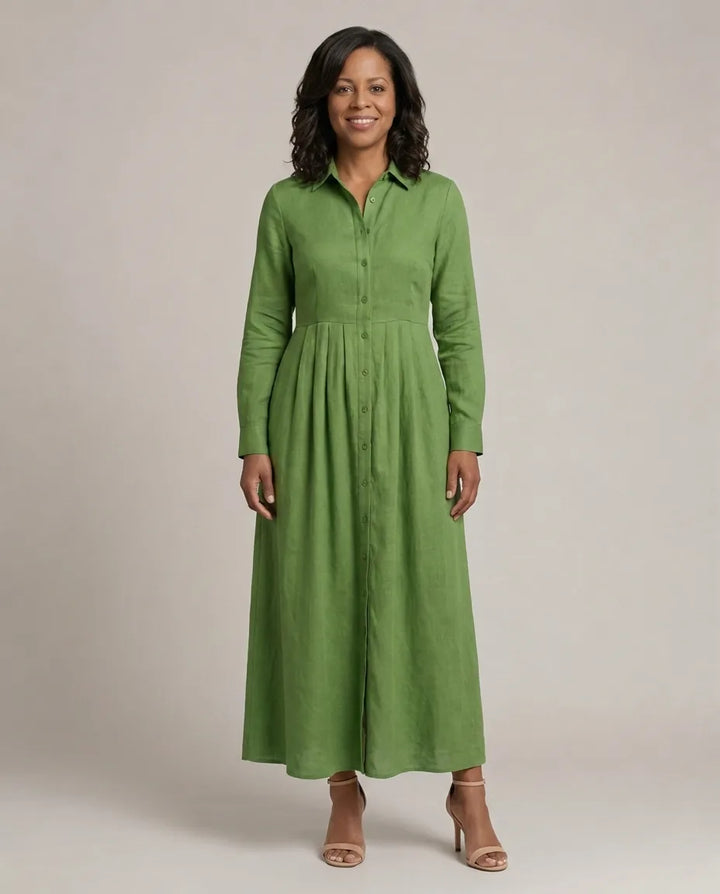 Lioren | Soft Flow Maxi Dress — Green