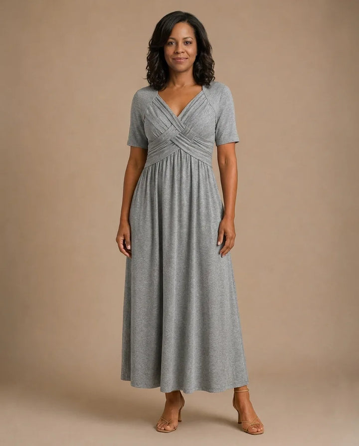 Angeli |  Elegant Midi Dress — Grey
