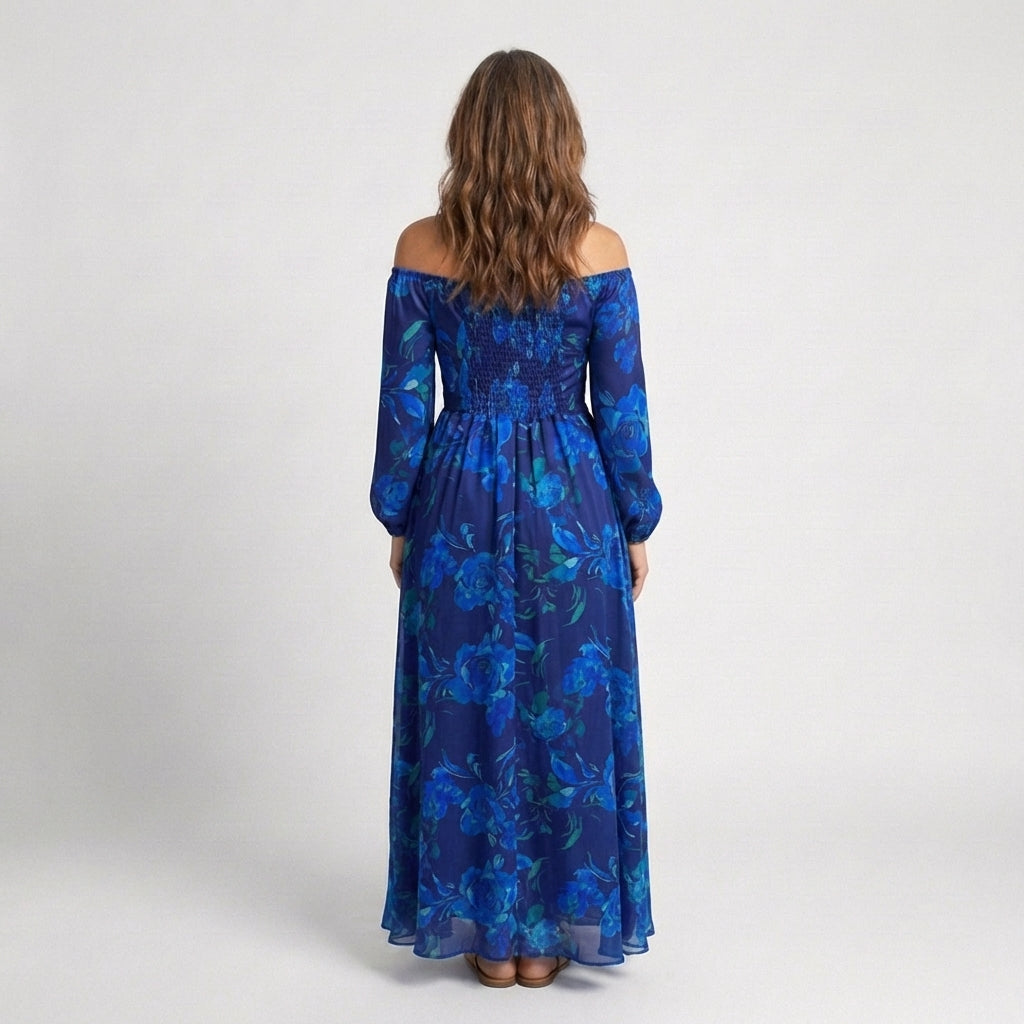 Emma | Off Shoulder Floral Maxi Dress