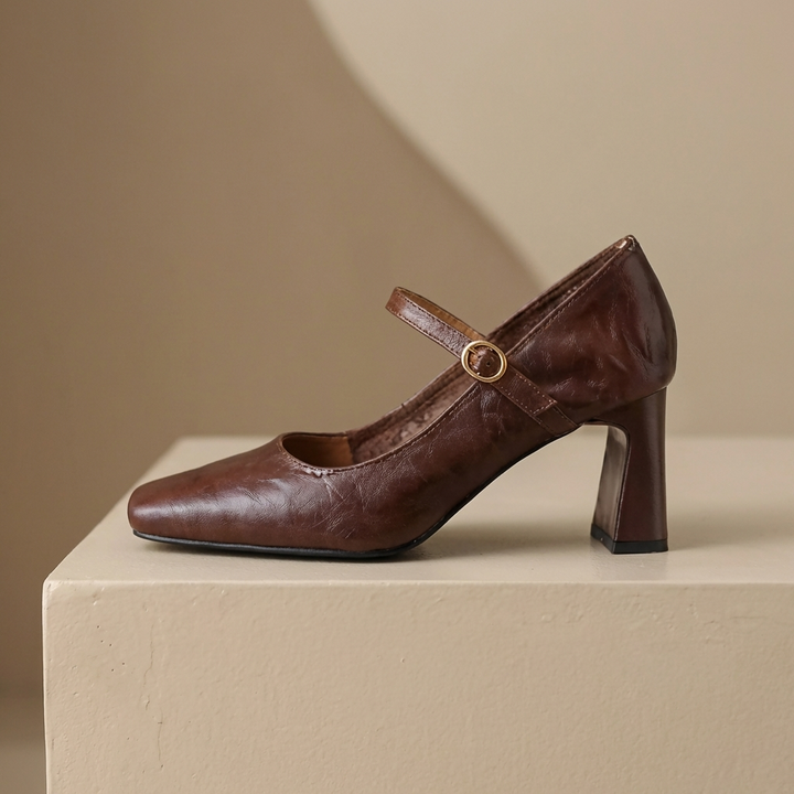 Monroe | Leather Strap Heels