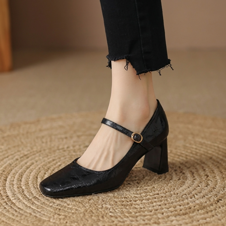 Monroe | Leather Strap Heels