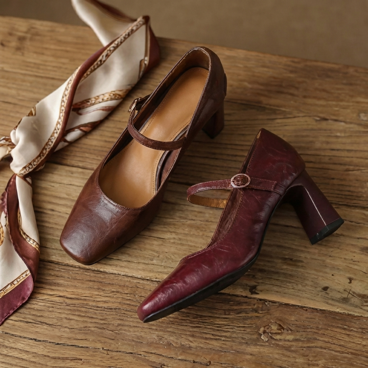 Monroe | Leather Strap Heels