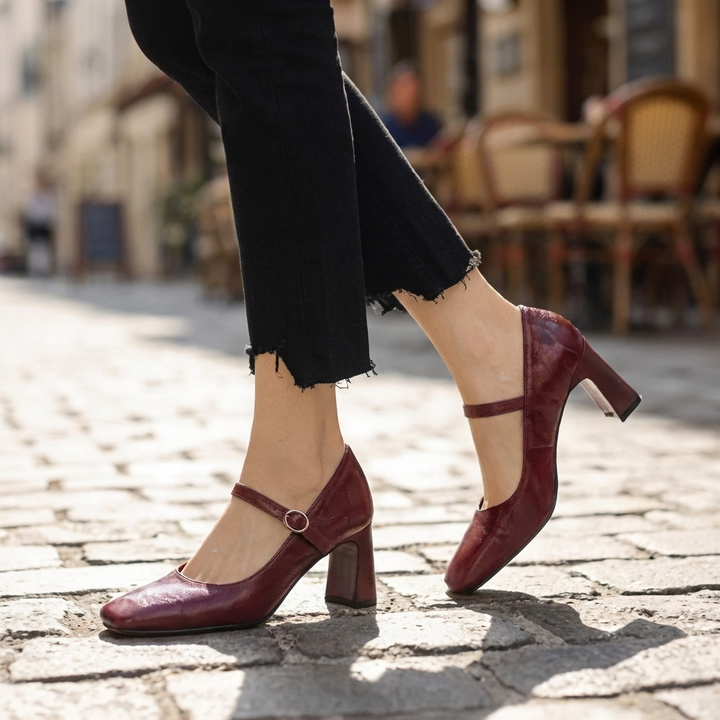 Monroe | Leather Strap Heels