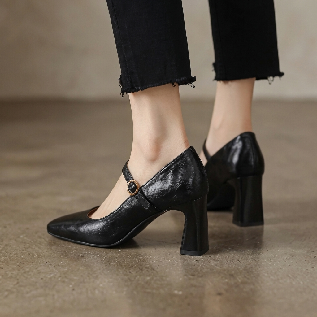 Monroe | Leather Strap Heels