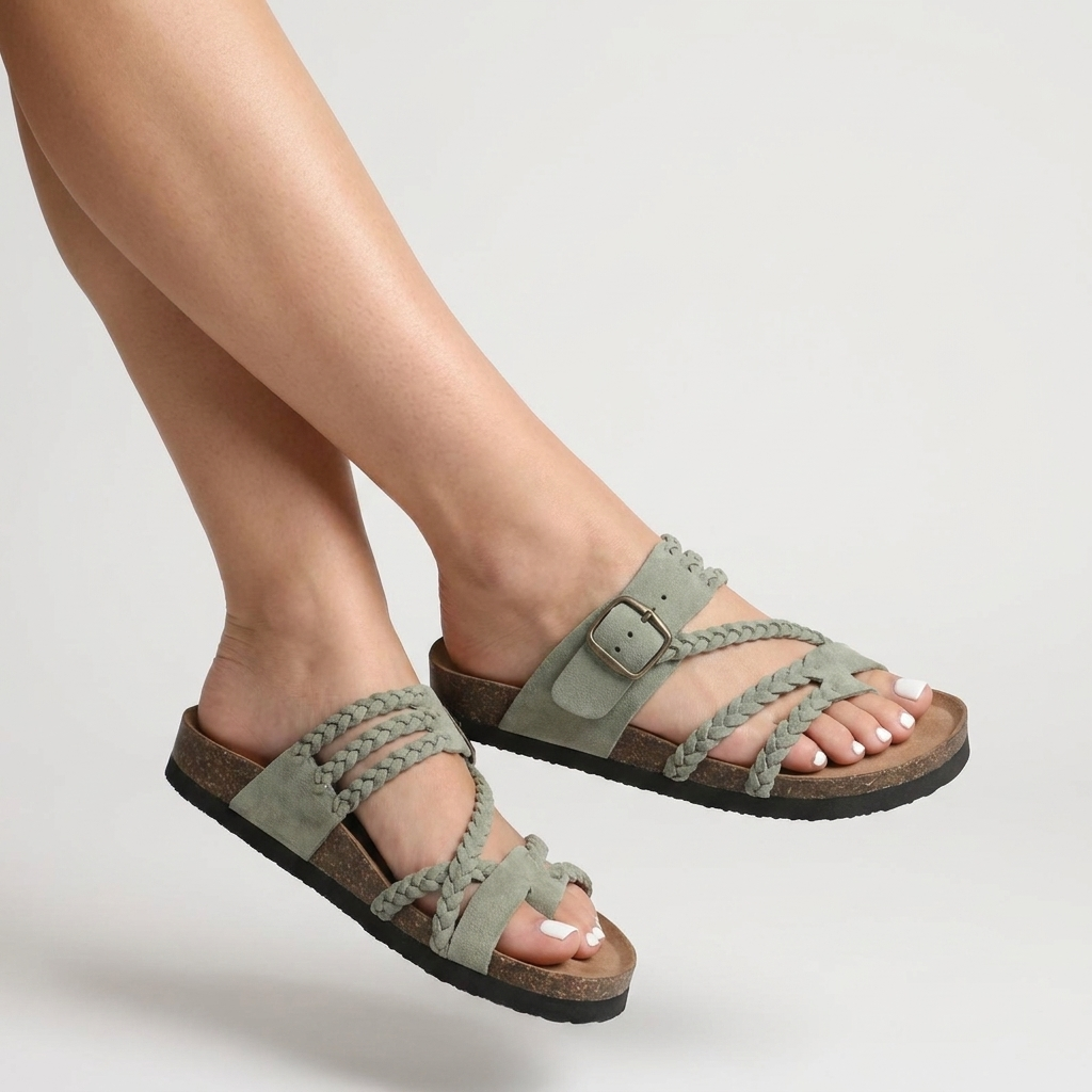 Hayleigh | Braided Cork Sandals