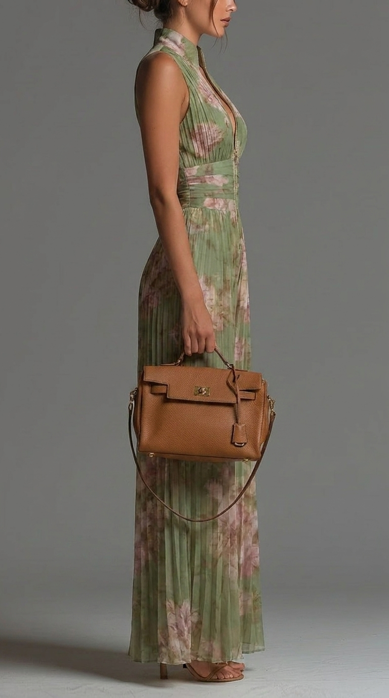 Charlotte | Pleated Floral Chiffon Jumpsuit