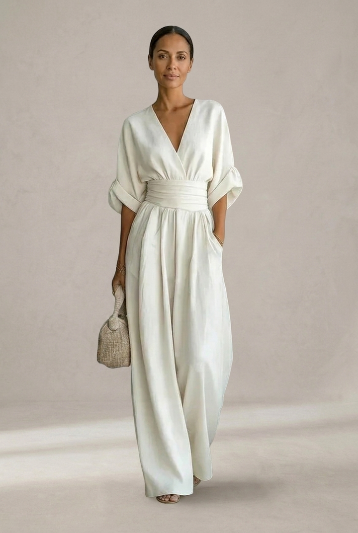 Brooklyn | Elegant V-Neck Wide-Leg Jumpsuit