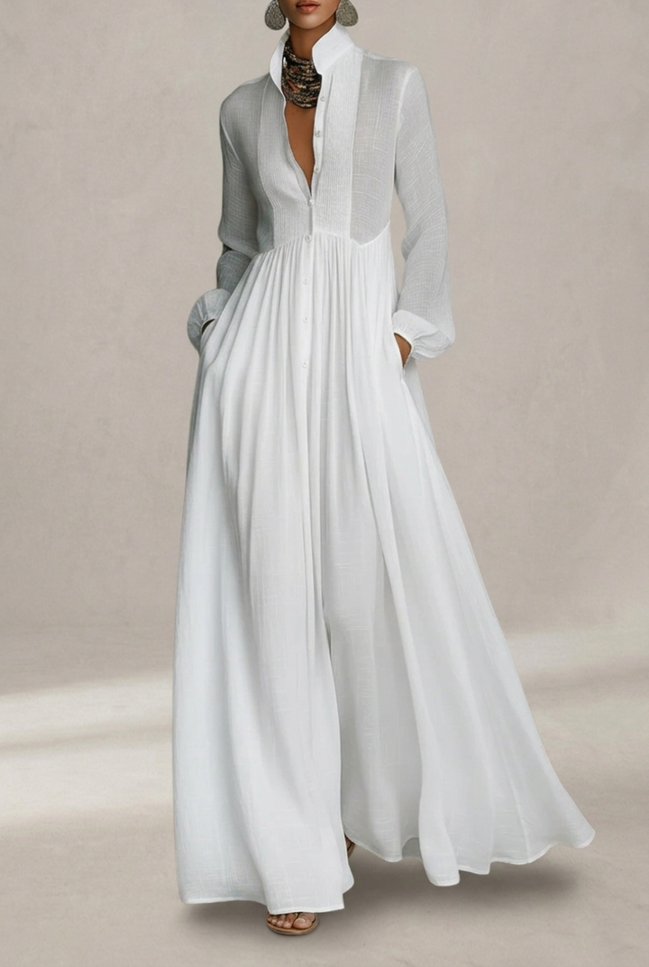 Kinsley | Flowy Front-Button Maxi Dress