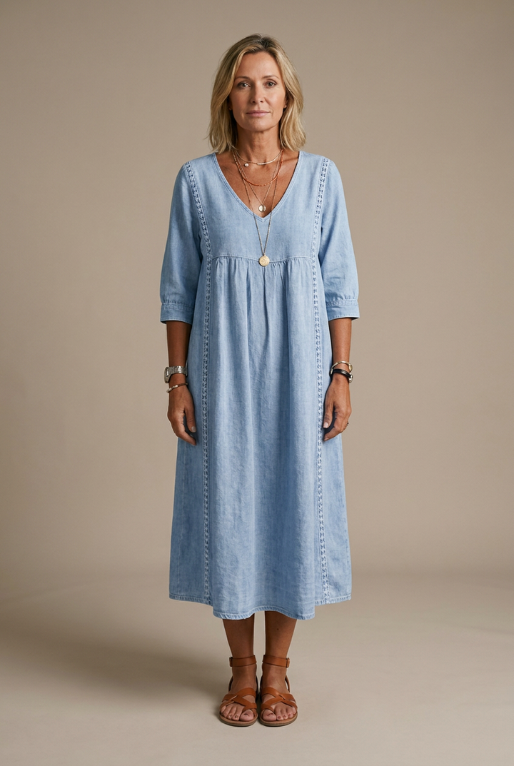 Abigail | Premium Cotton Artistic Floral Maxi Dress