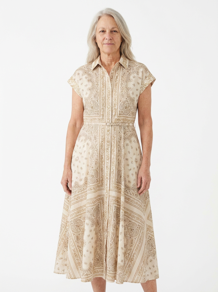 Eleanor | A-Line Paisley Midi Dress