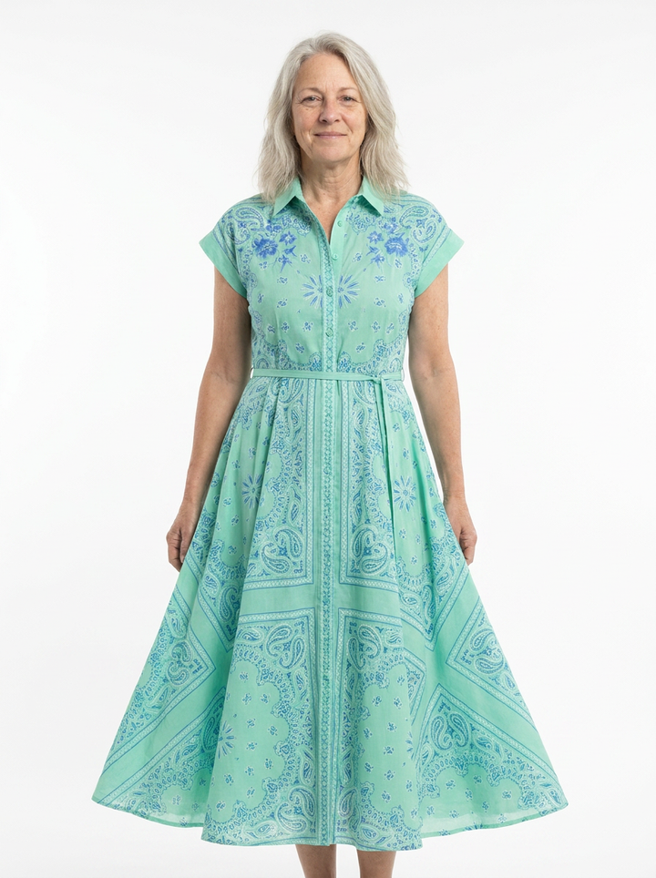 Eleanor | A-Line Paisley Midi Dress