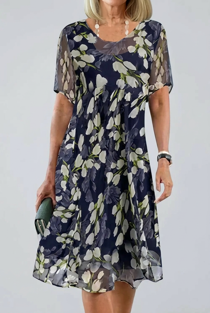 Ella | Elegant Floral Chiffon Dress