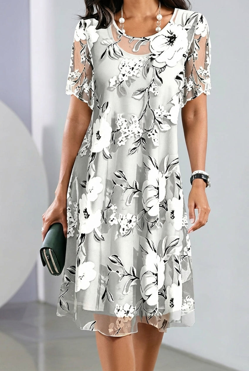 Ella | Elegant Floral Chiffon Dress