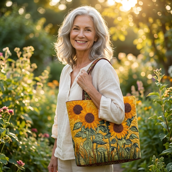 Classic Quilted Bag | Sunflowers