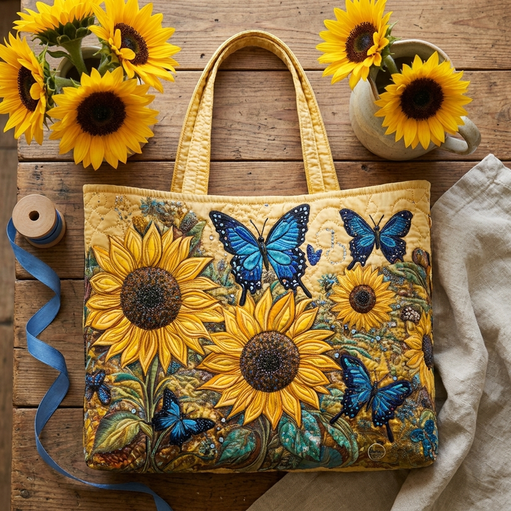 Artisan Bag | Sunflowers and Blue Butterflies