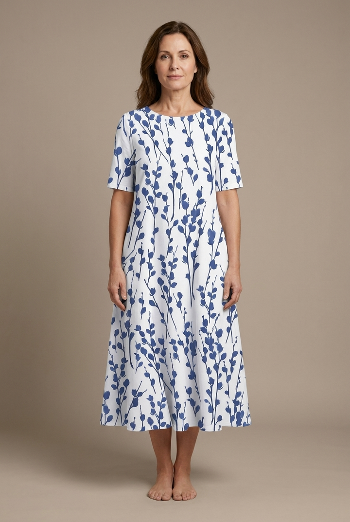 Grace | Flowy Floral Print Midi Dress