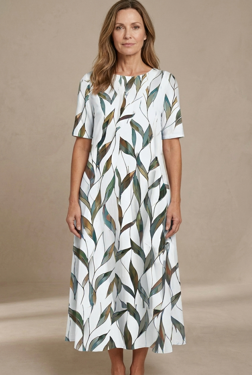 Grace | Flowy Floral Print Midi Dress