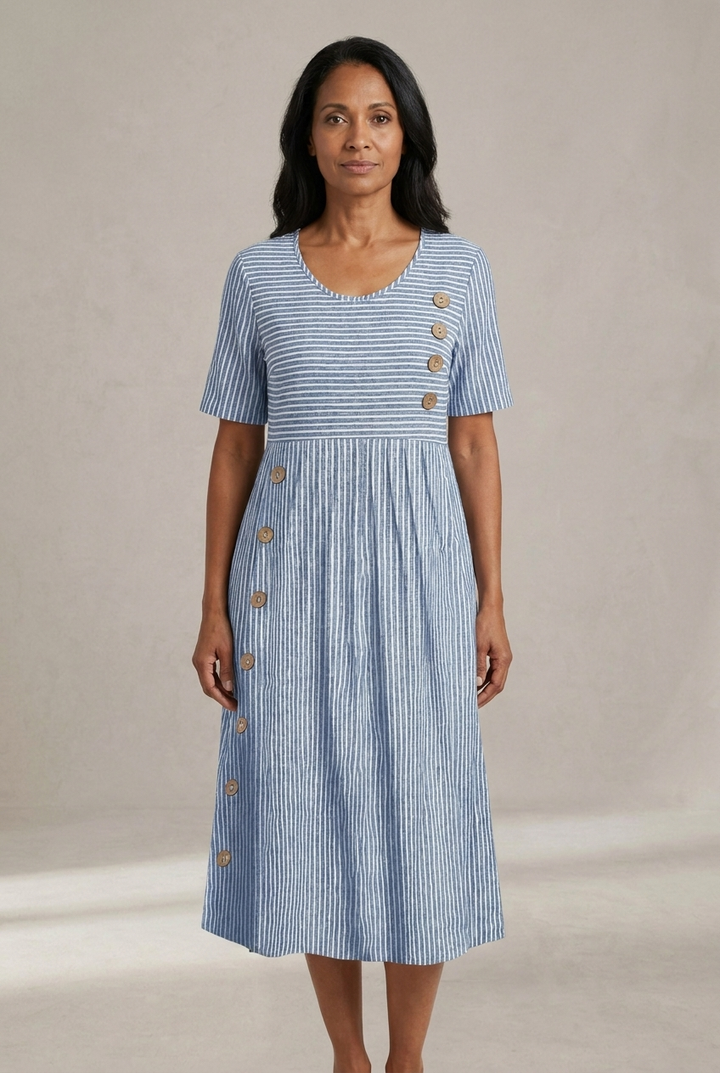 Hailey | Flowy Striped Midi Dress