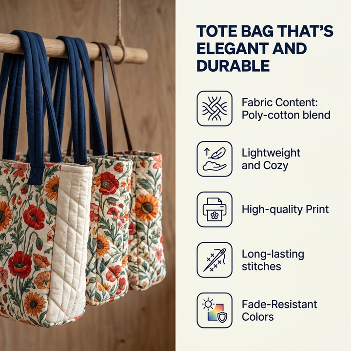 Calla Lily Motif | Quilted Tote Bag