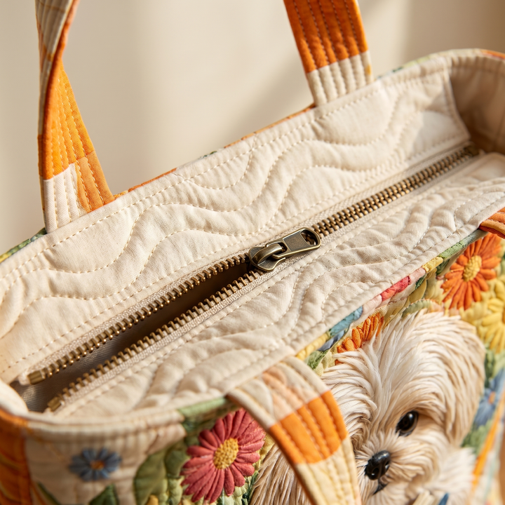 Artisanal Bag | Shih Tzu with Books and Flowers