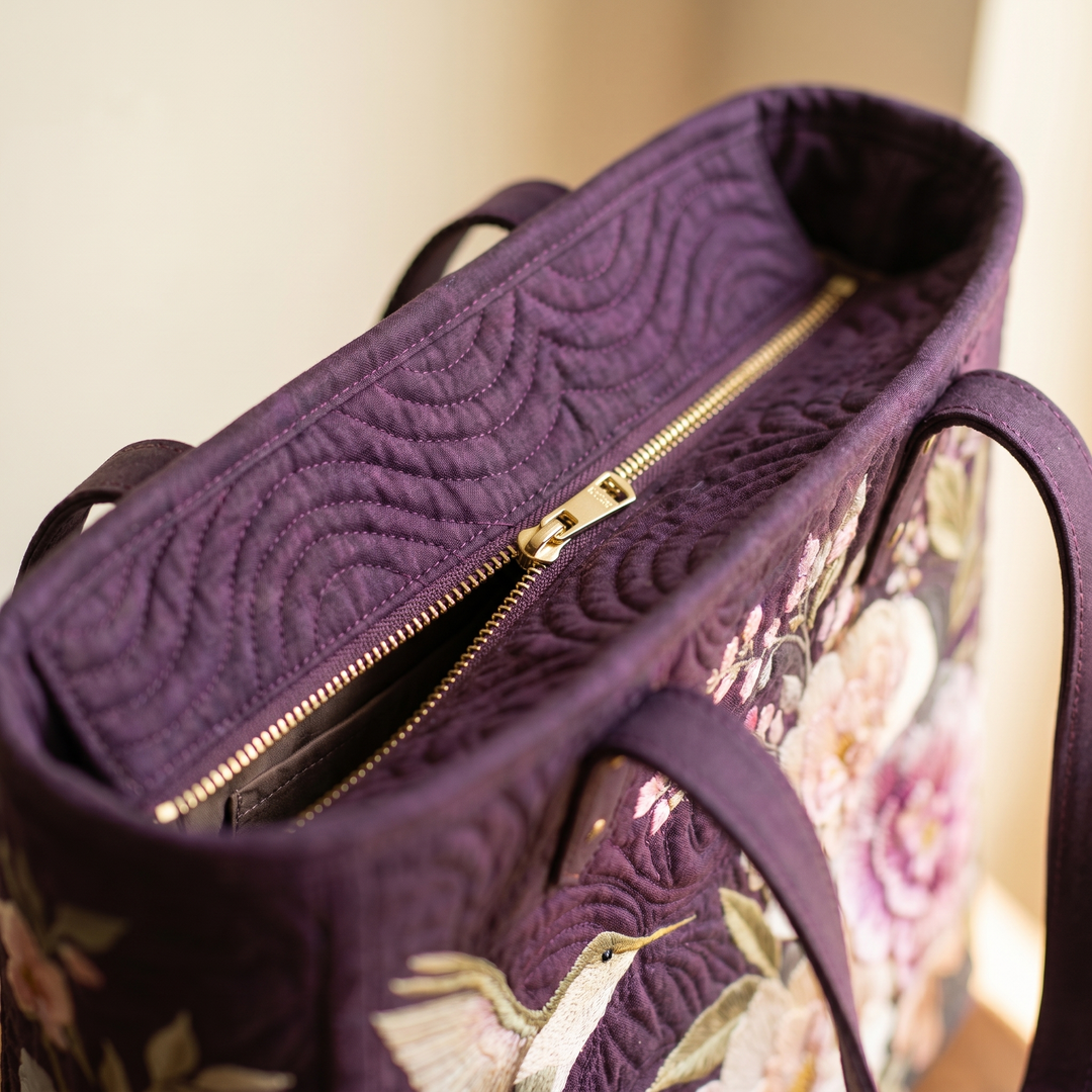 Artisanal Quilted Bag | Hummingbirds and Orchids