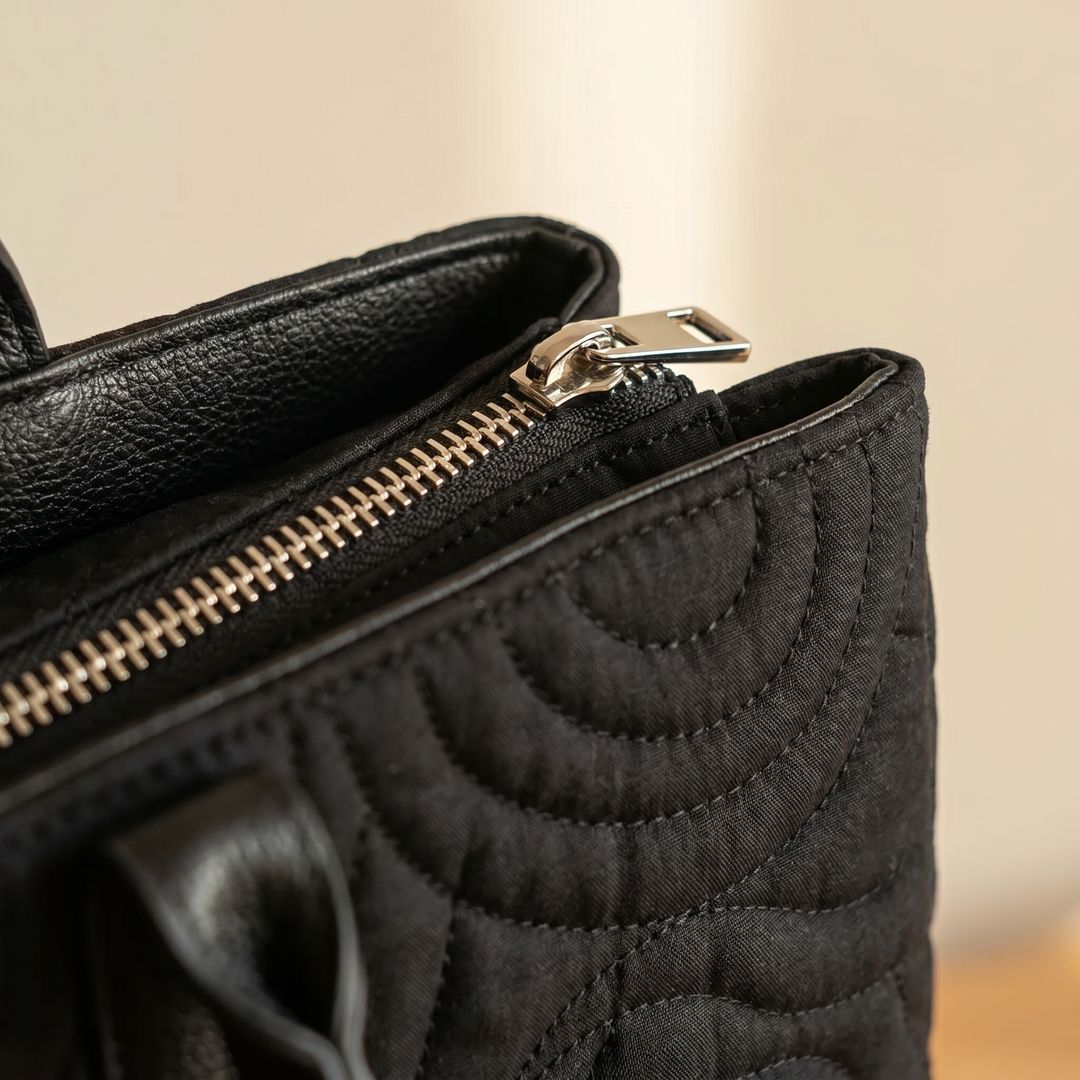 Quilted Artisan Bag | Black Cat on Books