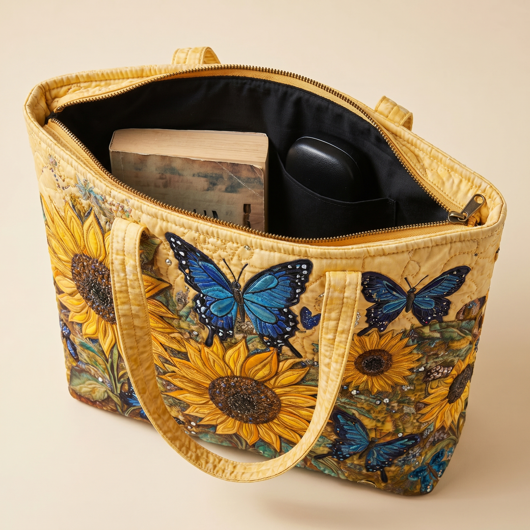 Artisan Bag | Sunflowers and Blue Butterflies
