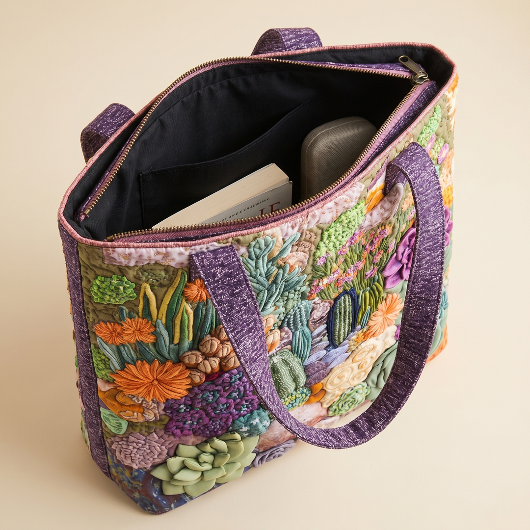 Artisanal Tote Bag | Succulent Garden