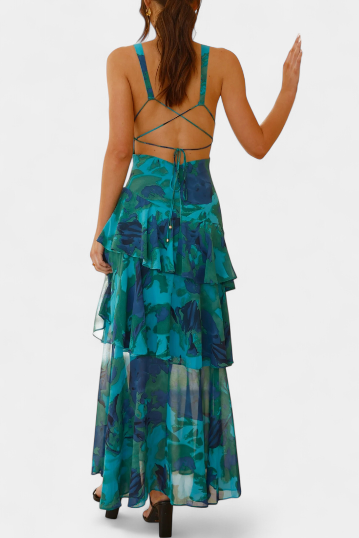 Dominique | V-Neck Chiffon Dress