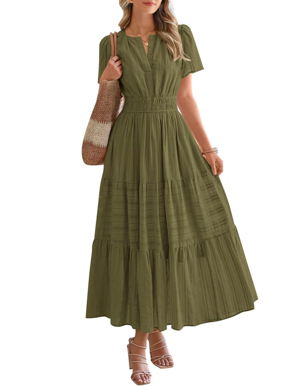 Ella | Smocked Waist Tiered Maxi Dress