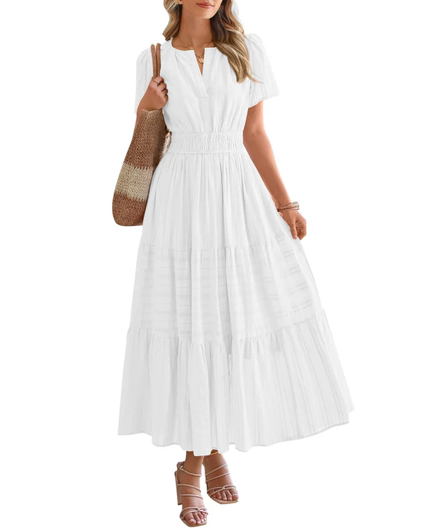 Ella | Smocked Waist Tiered Maxi Dress