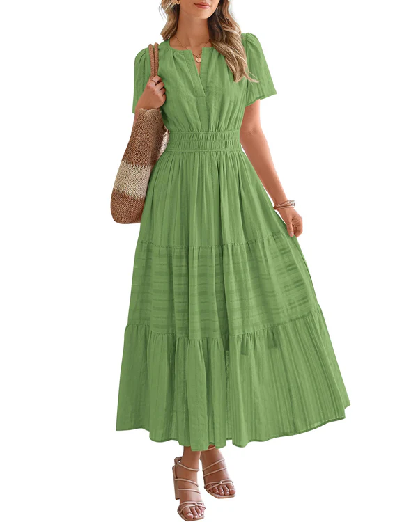 Ella | Smocked Waist Tiered Maxi Dress